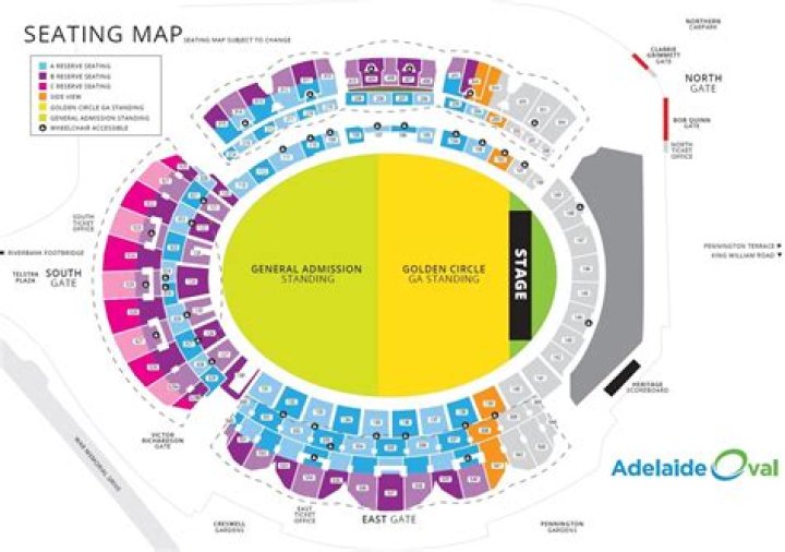 What are the names of the stands at Adelaide Oval?
